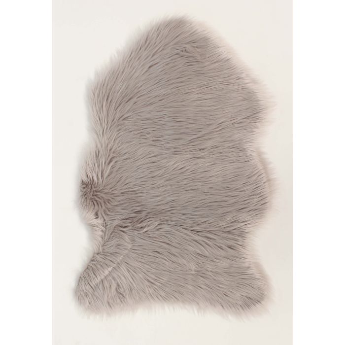Faux Sheepskin in Light Grey - 60 x 90 cm
