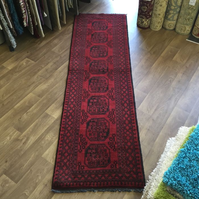 Afghan Aqcha Fil Pah Carpet Hall Runner 80 x 286cm (2'7