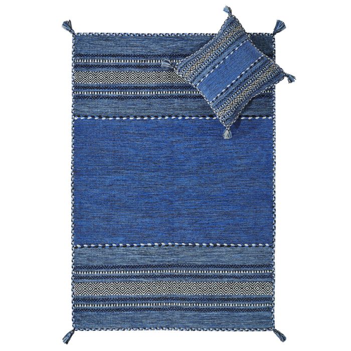 Kelim Flat-weave Rug - Blue-120 x 170 cm (4' x 5'7