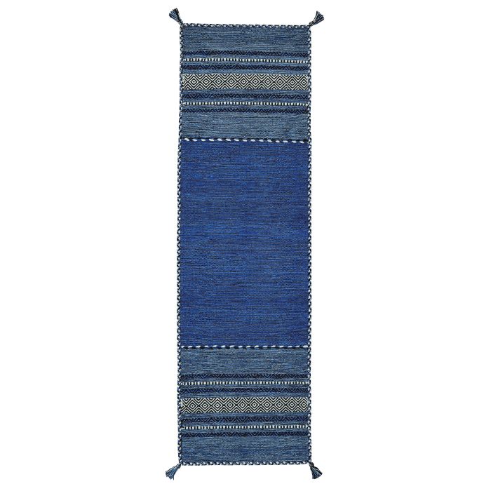 Kelim Flat-weave Rug - Blue-Runner 67 x 220 cm (2'2