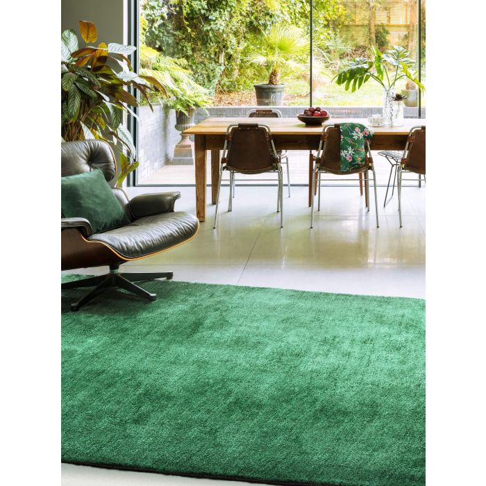 Milo Soft Plain Rug - Green -  120 x 170 cm (4' x 5'7
