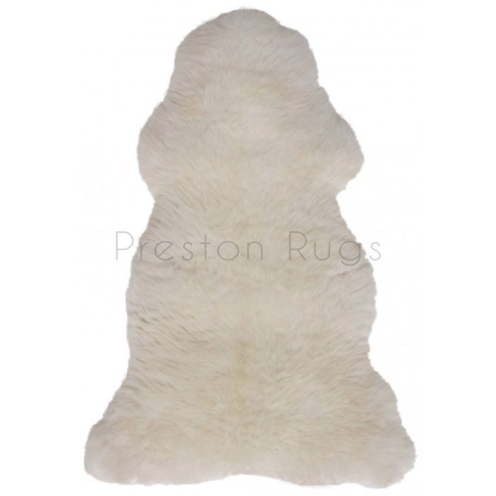 British Sheepskin Rug  - Natural White-Quad Skin