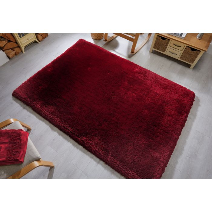 Pearl Shaggy Claret Red Rug -  80 x 150 cm (2'8