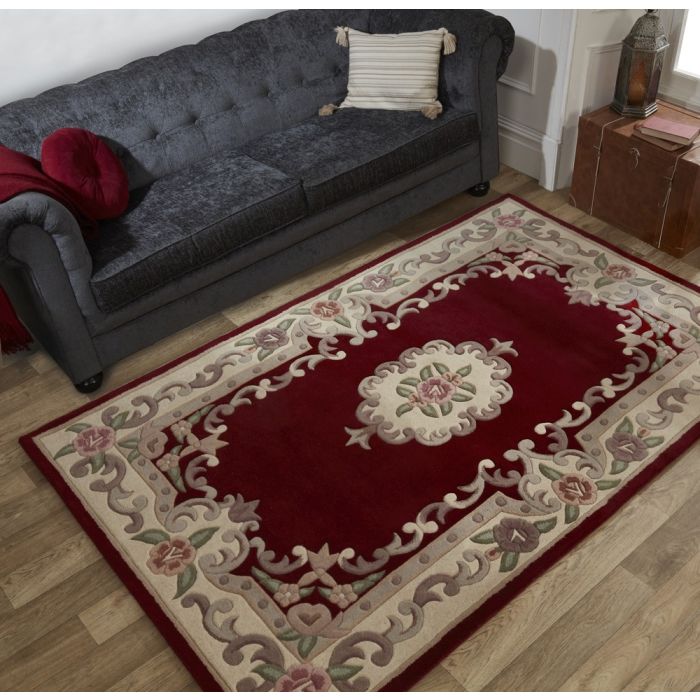 Aubusson Panel Rug  - Red-60 x 120 cm (2' x 3'11