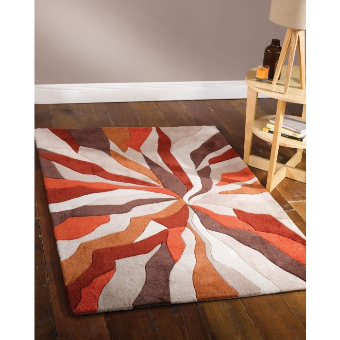 Infinite Splinter Orange Rug Rugs Online, Quality Carpets, UK | Kurzflor-Teppiche